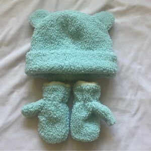 Cozy Blue Kids Hat and Mittens Set